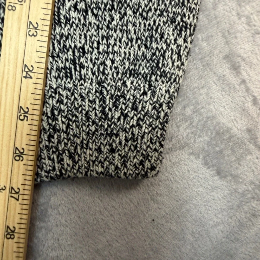 Chaps Sweater Mens Large Black Gray Fair Isle Mock Neck Button Pullover Knit